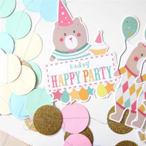 곰돌이 가랜드 인테리어 해피 생일 파티 장식 데코