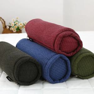 머리시원한 국산 동그란 원통 단잠 경추목 메밀베개 (베개+겉커버)