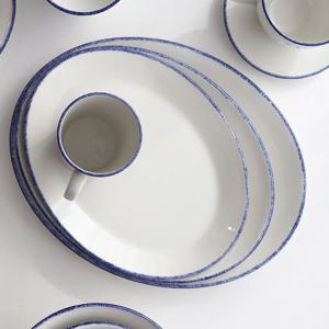 영국 스틸라이트 대플 dapple 도자기 타원 오발접시 28cm 2colors 1개