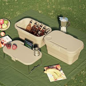 자바라 폴딩 피크닉 바구니 접이식 테이블 바스켓
