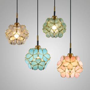 요술1등 스텐글라스 꽃잎 유리 펜던트 조명 식탁 포인트조명 레일플러그형
