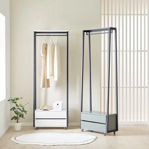 토마 A형 이동식 철제 행거 2단 서랍형 3size 4colors