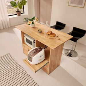 고무나무 1200 원목 아일랜드식탁 홈바 테이블 조리대 1color