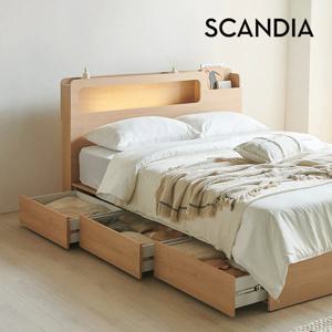 쿠폰가 17.9만 / 아르네 국내제작 LED 조명 수납 침대(매트제외) SS/Q