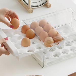 서랍형 2단 계란 정리함 계란트레이 40구 슬라이딩 계란 정리함 주방수납용품