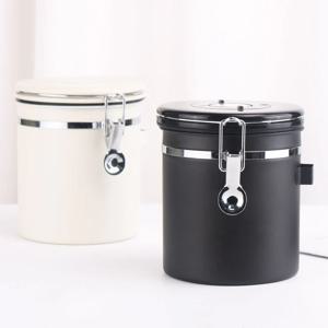 진공 원두 커피 조미료 파우더 보관통 분쇄 원두통 타임 멀티 밀폐용기 블랙 650g