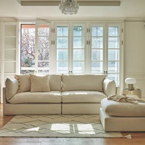 컴오프 패브릭 풀커버링 소파4인풀커버 패브릭소파+커버세트(스툴선택)