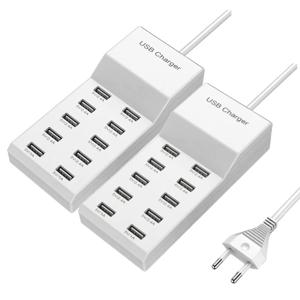 [해외] (1+1)10구 USB 멀티충전기 50W 유럽형플러그 DC5V