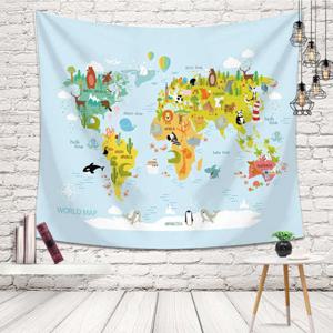 월 데코 패브릭 가림막 포스터 세계지도 3size