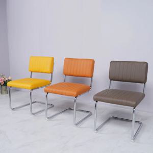루나사이드체어 카페 식탁 식당 인테리어 업소용 철제 쿠션의자 3COLOR