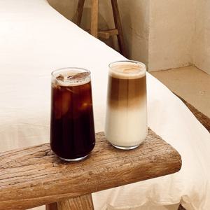 1+1 홈카페 둥근 유리잔 카페 아메리카노 잔 490ml