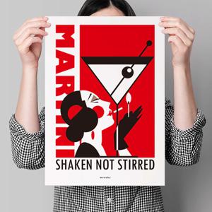 마티니2  M 디자인 포스터 칵테일 바