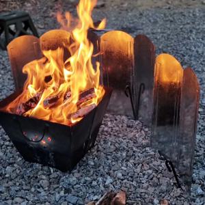 감성 캠핑 버너 바람막이 화로대 가스버너 가림막 8단 40CM