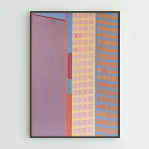 SF downtown 미국 아티스트 그림 액자 포스터