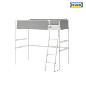 VITVAL 비트발 로프트 침대프레임 90x200cm+견면매트리스1개/이층침대