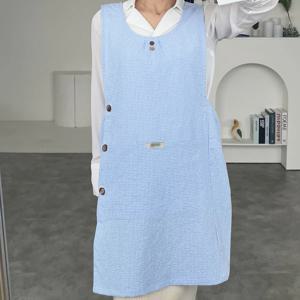 리플 체크 원피스 앞치마 에이프런 롱 신혼 카페 예쁜 꽃집