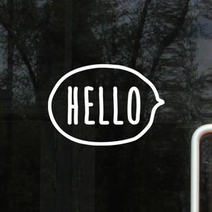 말풍선 hello 가게 레터링 도어 스티커