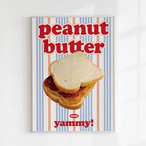 샌드위치 카페포스터 빈티지 빵 주방액자 Peanut Butter