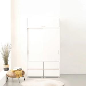 큐브 LPM 슬라이딩 1200 서랍 옷장 (수납형)+1200 상부장