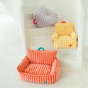 [해외] 스트라이프 사계절 공용 꿀잠 강아지 고양이 애견침대