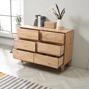 이데아 참죽 원목 3단 와이드 서랍장