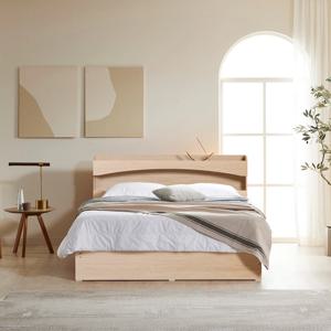 [리퍼] S급 미사용 제품 LED 헤드 3단수납침대 프레임 (매트리스 선택 가능)