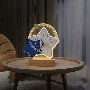 [해외] 빈티지 레트로 아날로그 인테리어 별 조명  탁상시계