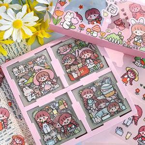 투명감성소녀 시즌2 100장세트 다꾸 DIY 스티커 투명 데코 씰 소품 꾸미기