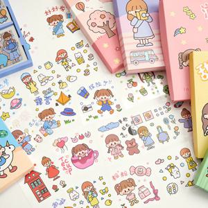 다꾸 폰꾸 신상 소녀의 휴가 스티커 100장 세트 투명스티커 귀여운