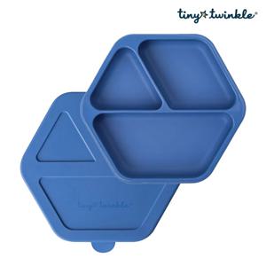 실리콘 아기/유아 흡착식판 뚜껑세트 블루