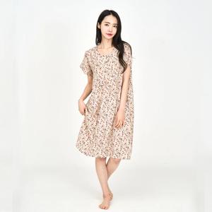 여성용 자연인견 플라워 반팔 잠옷 원피스 10color 2size