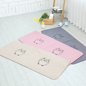 부엉이 순면 퀼트 주방매트 키친 욕실 130x50 3colors