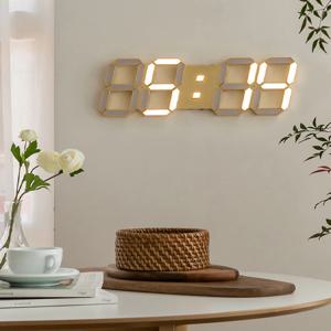국산 무소음 집들이 사무실 카페 개업 선물 고급 골드 인테리어 LED 전자 벽 걸이 시계