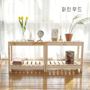 원목 2단 신발장 수납 선반 이단 화분 받침대 진열대 캠핑