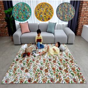 초고밀도 극세사러그 꽃무늬 부드러운 포인트 거실 방 물세탁 사계절 카페트 4colors