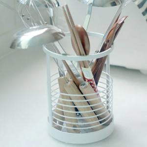 하코야 화이트STEEL 와이어 키친툴스탠드 - 원형