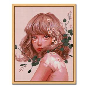 DIY 보석십자수 액자형 인물&동물 43x54cm D478_데이지 소녀