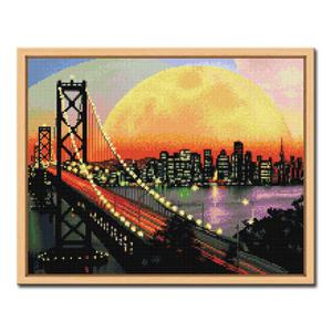 DIY 보석십자수 액자형 인물&동물 43x54cm D679_샌프란시스코 노을