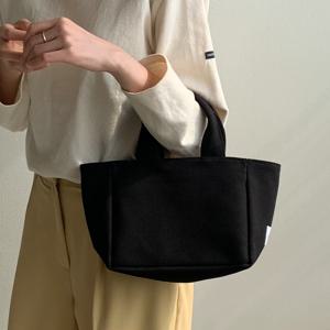 블랙 캔버스백 데일리 나들이 사계절 가방 피크닉 에코백 사각 토드백