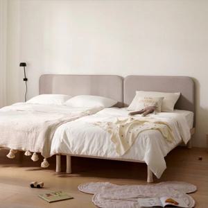 쿠시노 코지 다리형 패밀리침대 프레임(패브릭,Q+S)