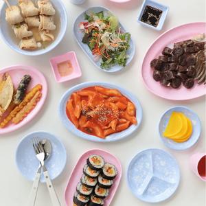 멜라민그릇 분식집 떡볶이접시 레트로 예쁜그릇 민공기 밥공기