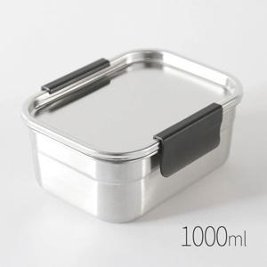 포스코304 올 스텐 밀폐용기 국산 사각 반찬통 냉동 보관 4호 1000ml