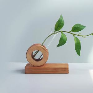 실내 화장실 인테리어디퓨저 우드소품 조화장식 원목원형홀