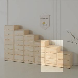 편백 원목 틈새 수납장 공간 박스 미니 서랍장 3단