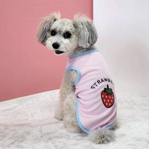 강아지옷 여름 민소매 나시 티셔츠 딸기