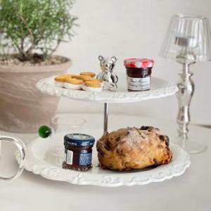 곰돌이 2단 트레이 디저트 접시