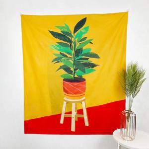 플랜트 오브제 패브릭 포스터 3size 식물 일러스트 가림막 커튼 가리개