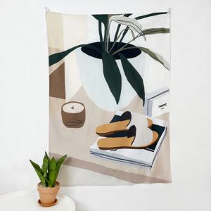 데일리 오브제 패브릭 포스터 3size 실내 화분 일러스트 가림막 커튼 가리개