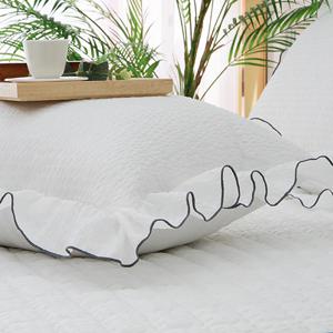 뱀부 시어서커 프릴 배개커버(1+1)