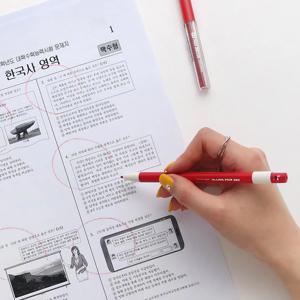 채점용 샤프식 빨간색 연필 펜 - 빨간색연필 채점펜 채점색연필 리필심 샤프식색연필 리필심